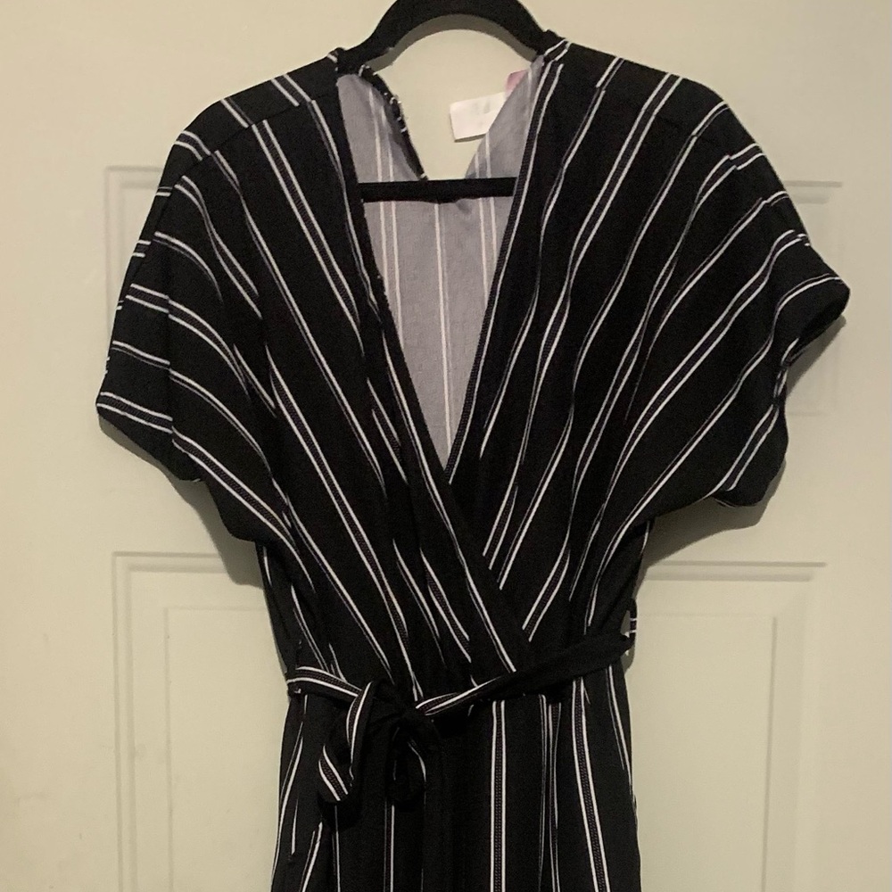 Black Pinstripe Jumpsuit Plus Size 3X Women’s